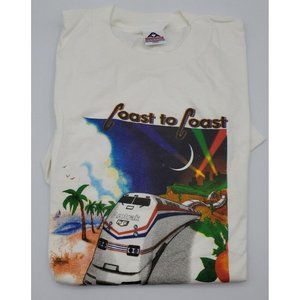 New Amtrak Train AAA Coast to Coast T-Shirt Size Large Locomotive Nice Graphics!